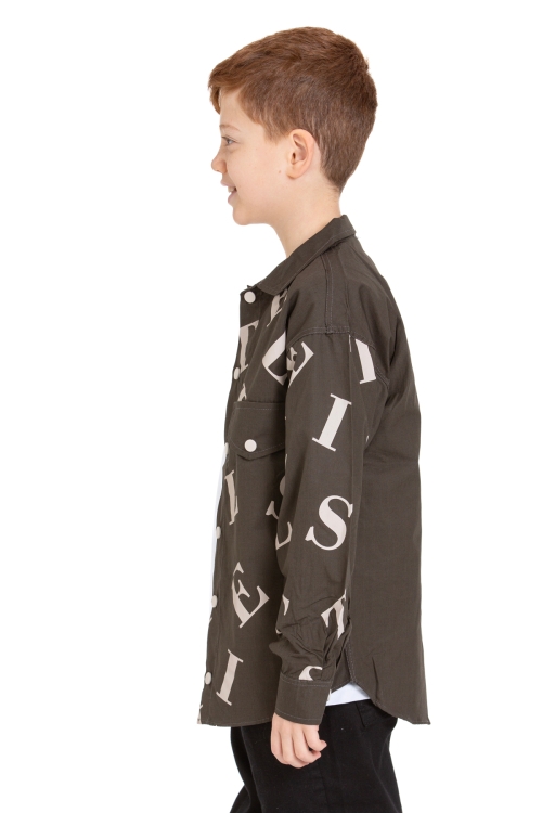 Erkek Çocuk 2li Takım (%100 Poplin Pamuk Gömlek+T-Shirt) P1080