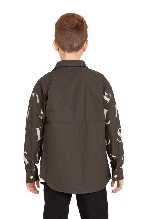 Erkek Çocuk 2li Takım (%100 Poplin Pamuk Gömlek+T-Shirt) P1080