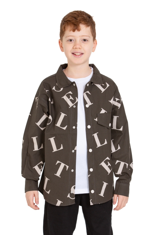 Erkek Çocuk 2li Takım (%100 Poplin Pamuk Gömlek+T-Shirt) P1080