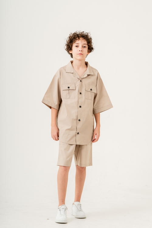 Erkek Çocuk 2li Takım (Gömlek+Bermuda Pantolon) P1032