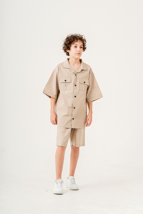 Erkek Çocuk 2li Takım (Gömlek+Bermuda Pantolon) P1032
