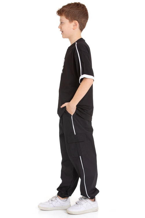 Erkek Çocuk 2li Takım (Jogger Paraşüt Pantolon+T-Shirt) P1167-69