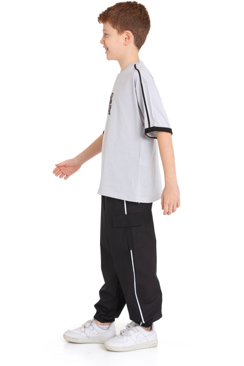 Erkek Çocuk 2li Takım (Jogger Paraşüt Pantolon+T-Shirt) P1167-69