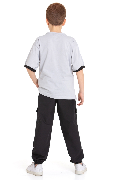 Erkek Çocuk 2li Takım (Jogger Paraşüt Pantolon+T-Shirt) P1167-69