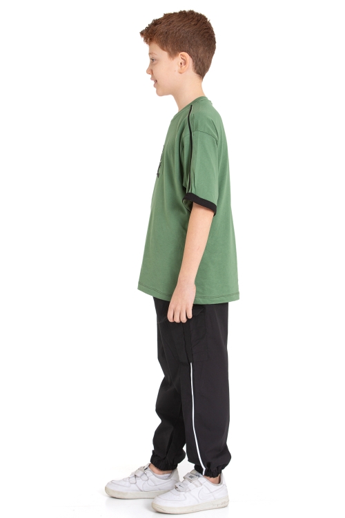 Erkek Çocuk 2li Takım (Jogger Paraşüt Pantolon+T-Shirt) P1167-69
