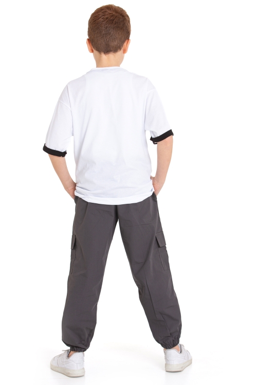 Erkek Çocuk 2li Takım (Jogger Paraşüt Pantolon+T-Shirt) P1167-69