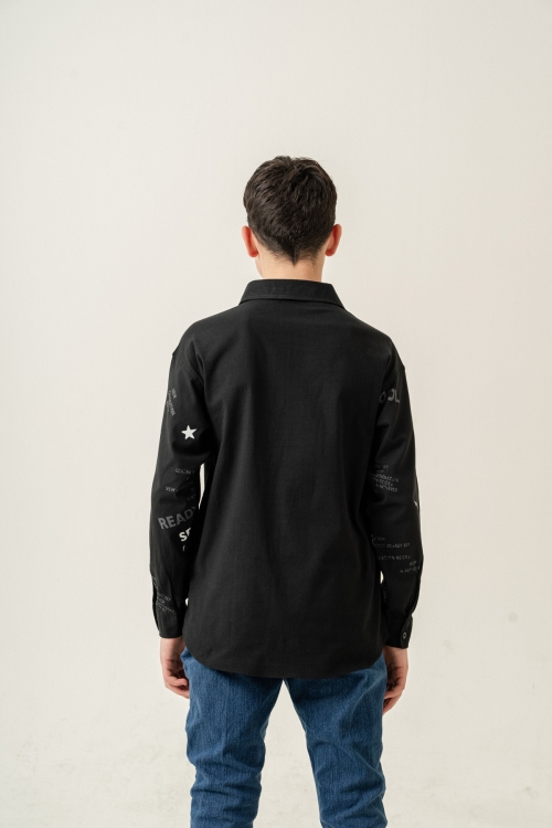 Erkek Çocuk Çift Cepli Keten Gömlek P1098