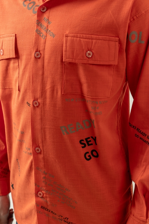 Erkek Çocuk Çift Cepli Keten Gömlek P1098