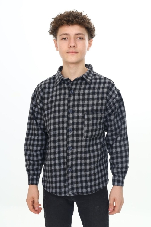 Erkek Çocuk Ekose Desenli Oduncu Gömlek P2000