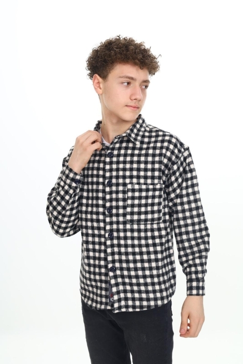 Erkek Çocuk Ekose Desenli Oduncu Gömlek P2000