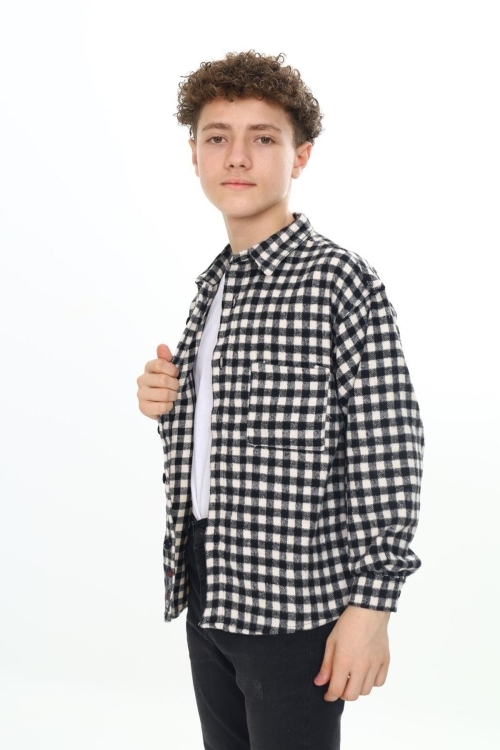 Erkek Çocuk Ekose Desenli Oduncu Gömlek P2000