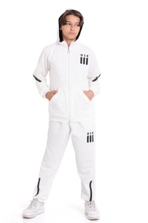 Erkek Çocuk Eşofman Takımı - 2 İplik-Fermuarlı- Kapüşonlu 1216.1