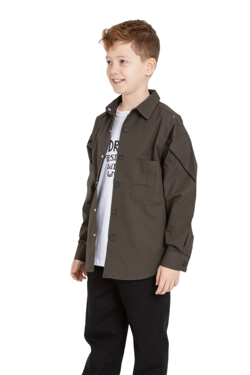 Erkek Çocuk 2li Takım (%100 Poplin Pamuk Gömlek+T-Shirt) P1083