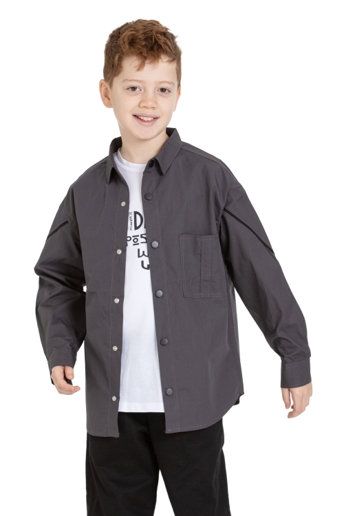 Erkek Çocuk 2li Takım (%100 Poplin Pamuk Gömlek+T-Shirt) P1083