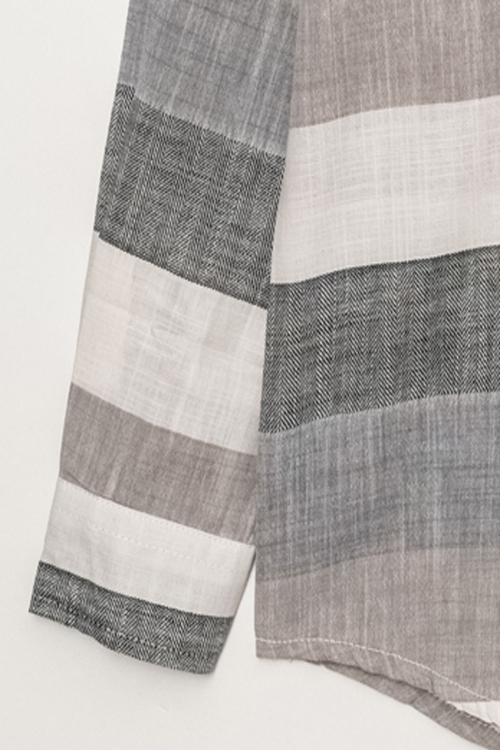 Erkek Çocuk Renk Desenli Keten Gömlek P1008