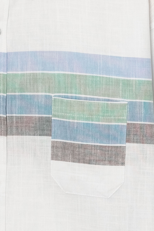 Erkek Çocuk Renk Detaylı Keten Gömlek P1007