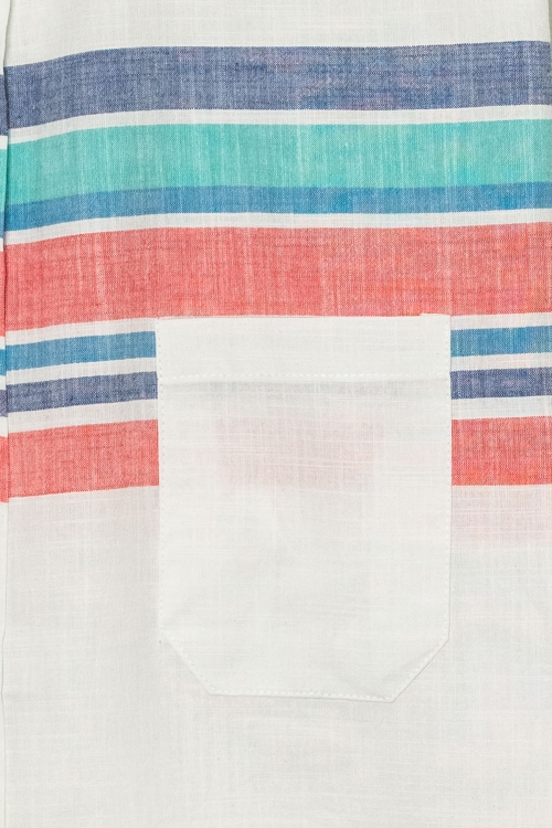 Erkek Çocuk Renk Detaylı Keten Gömlek P1007