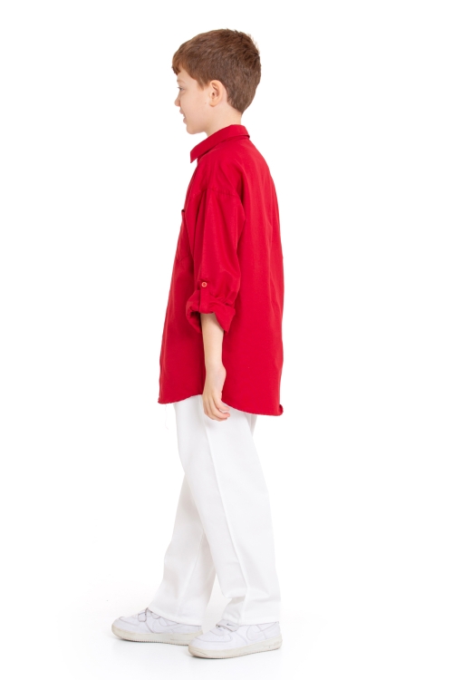 Erkek Çocuk Terikoton Gömlek 4-14 Yaş P094