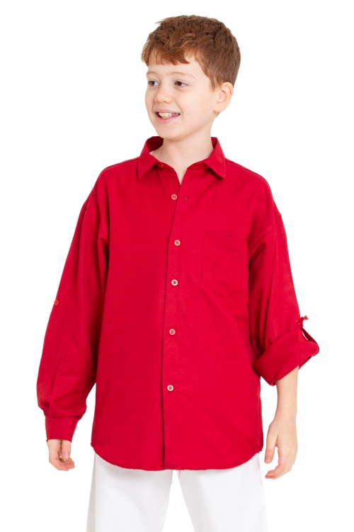 Erkek Çocuk Terikoton Gömlek 4-14 Yaş P094