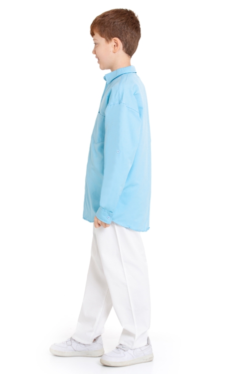 Erkek Çocuk Terikoton Gömlek 4-14 Yaş P094