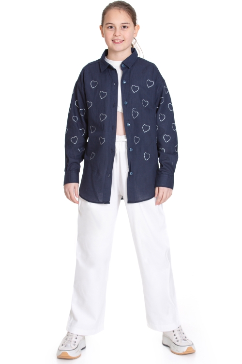 Kız Çocuk 2li Alt-Üst Takım (Pantolon+Gömlek) P1095