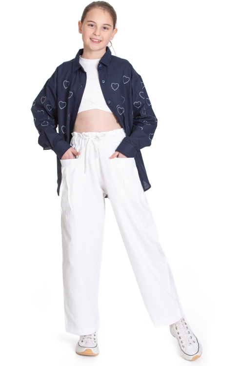 Kız Çocuk 2li Alt-Üst Takım (Pantolon+Gömlek) P1095