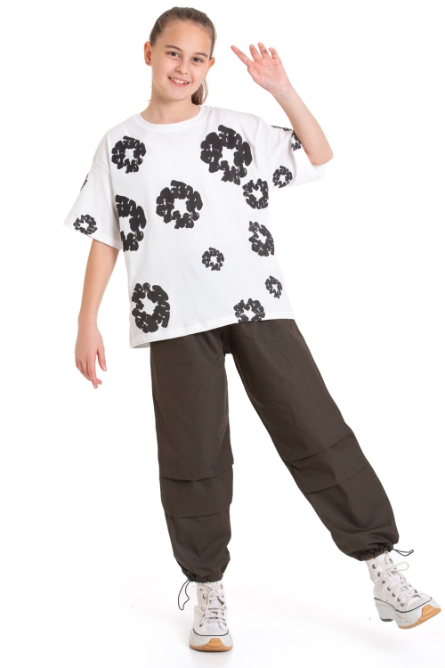 Kız Çocuk 2li Alt-Üst Takım (Paraşüt Pantolon+T-Shirt) P090