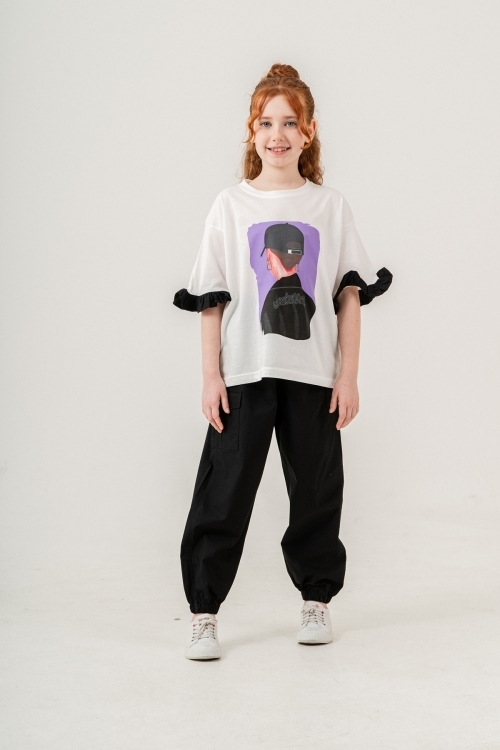 Kız Çocuk 2li Takım (Jogger Pantolon+T-Shirt) P1028