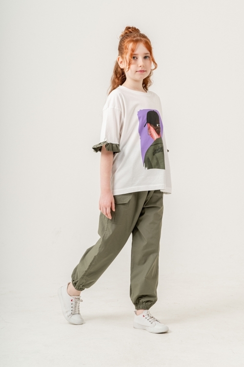 Kız Çocuk 2li Takım (Jogger Pantolon+T-Shirt) P1028