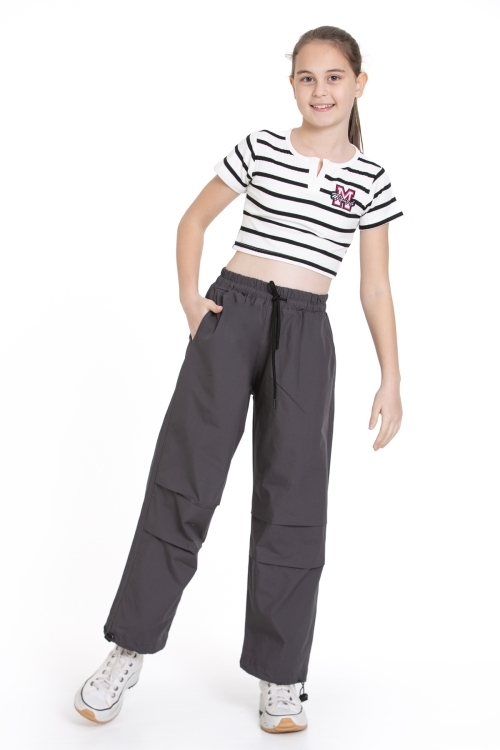Kız Çocuk 2li Takım (Paraşüt Pantolon+Crop Bady T-shirt) P1078