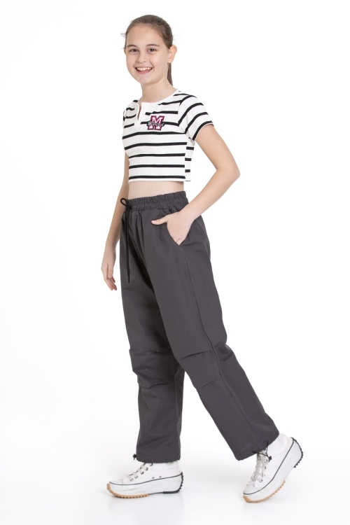 Kız Çocuk 2li Takım (Paraşüt Pantolon+Crop Bady T-shirt) P1078