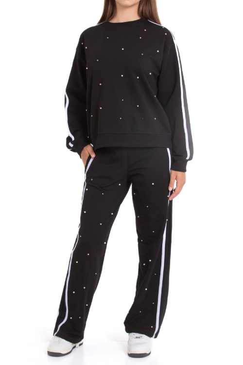 Kız Çocuk Boncuk Süslemeli 2 İplik Alt-Üst Takım 12222.1