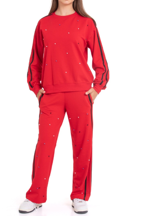 Kız Çocuk Boncuk Süslemeli 2 İplik Alt-Üst Takım 12222.1