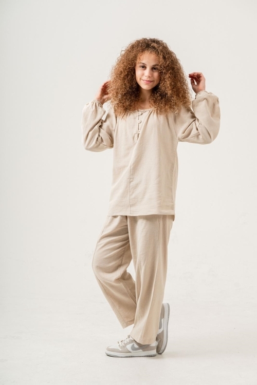 Kız Çocuk %100 Jüt Pamuk Alt-Üst Takım P1038