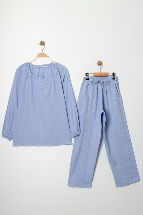 Kız Çocuk %100 Jüt Pamuk Alt-Üst Takım P1038