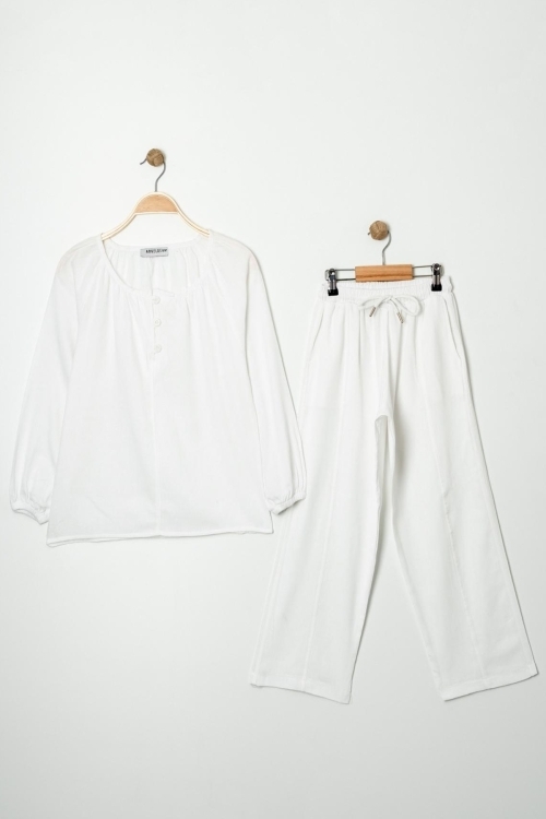 Kız Çocuk %100 Jüt Pamuk Alt-Üst Takım P1038