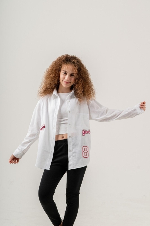 Kız Çocuk Flam Pamuk Gömlek P1085