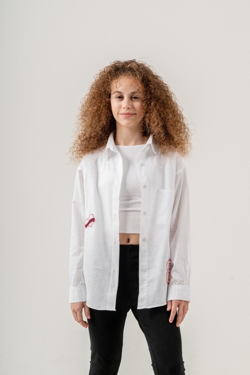 Kız Çocuk Flam Pamuk Gömlek P1085