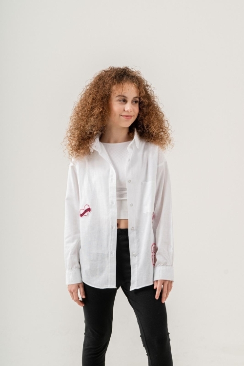 Kız Çocuk Flam Pamuk Gömlek P1085