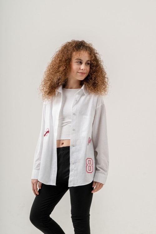 Kız Çocuk Flam Pamuk Gömlek P1085