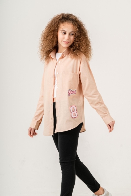 Kız Çocuk Flam Pamuk Gömlek P1085