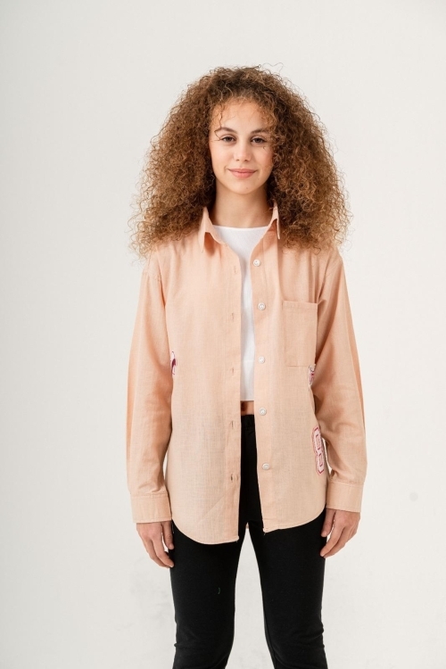 Kız Çocuk Flam Pamuk Gömlek P1085