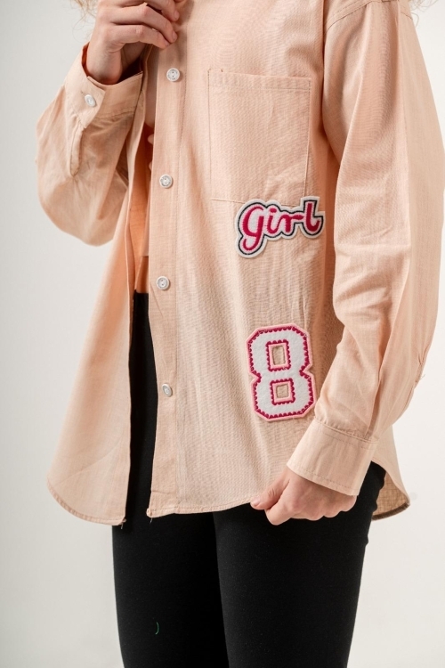 Kız Çocuk Flam Pamuk Gömlek P1085