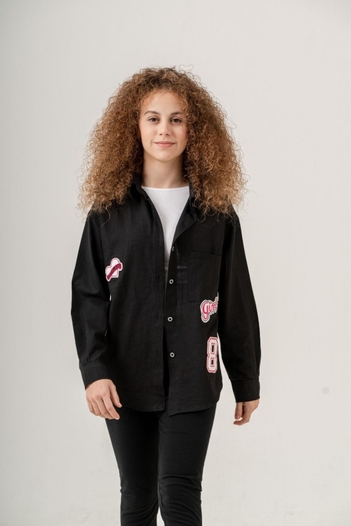 Kız Çocuk Flam Pamuk Gömlek P1085