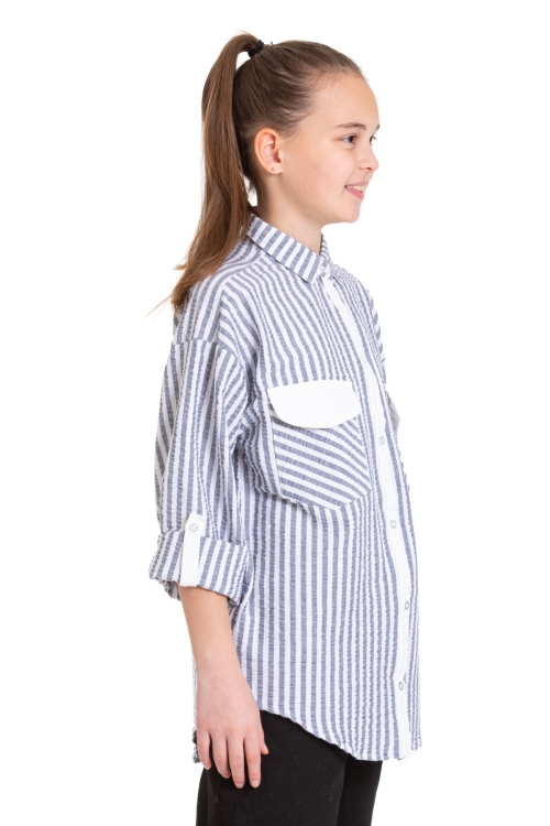 Kız Çocuk Flamlı Pamuk Gömlek P092