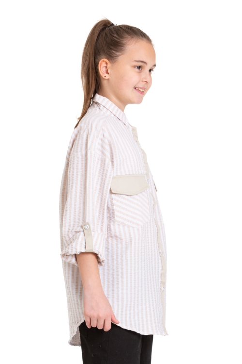 Kız Çocuk Flamlı Pamuk Gömlek P092