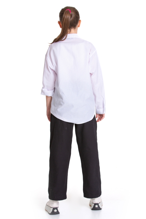 Kız Çocuk Gömlek ve Pantolonlu Alt-Üst Takım P1155