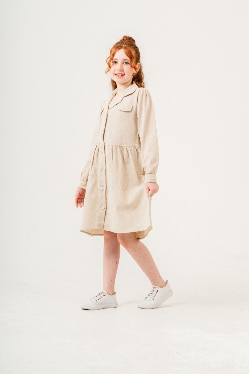 Kız Çocuk Jüt Pamuklu Elbise P1010