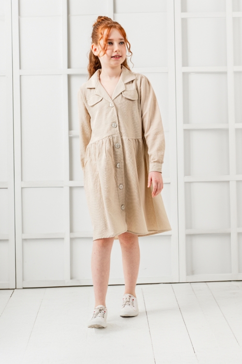 Kız Çocuk Jüt Pamuklu Elbise P1010