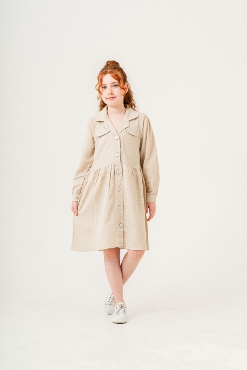 Kız Çocuk Jüt Pamuklu Elbise P1010